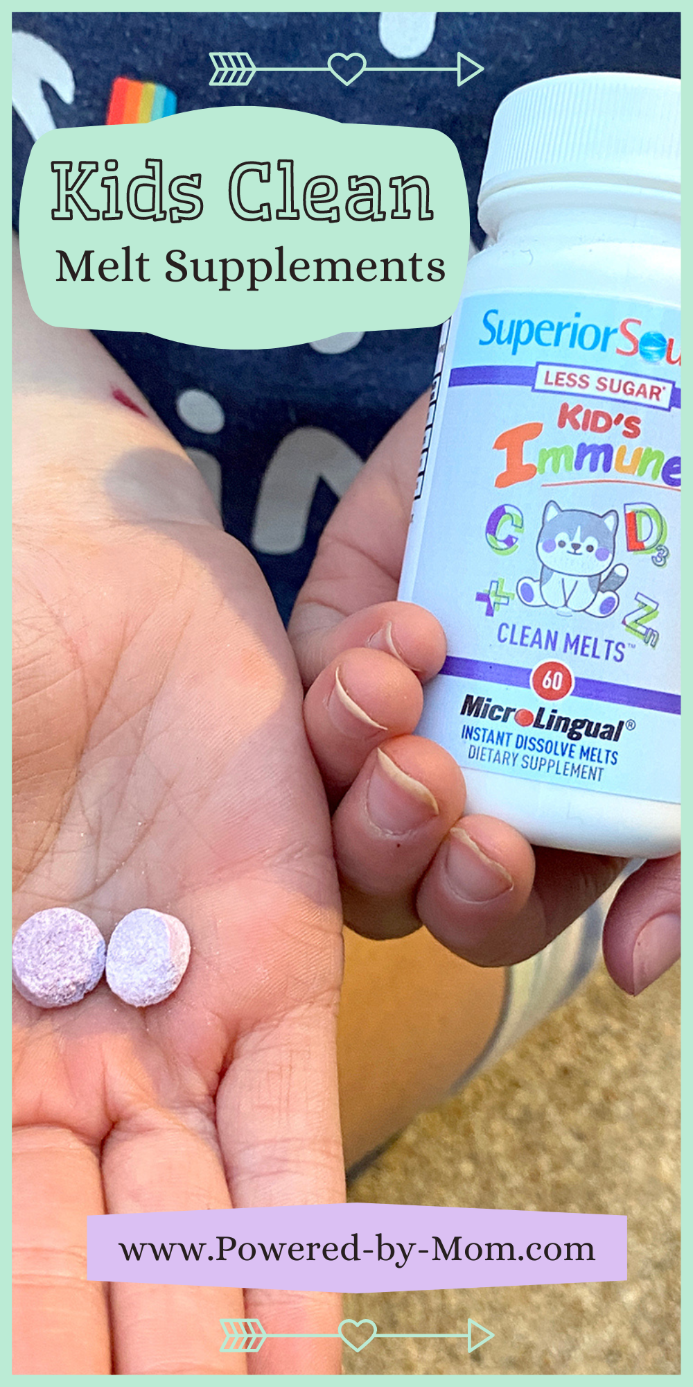 Try out Superior Source's newest line of Clean Melts. They are Microlingual kids supplements made with less sugar.  